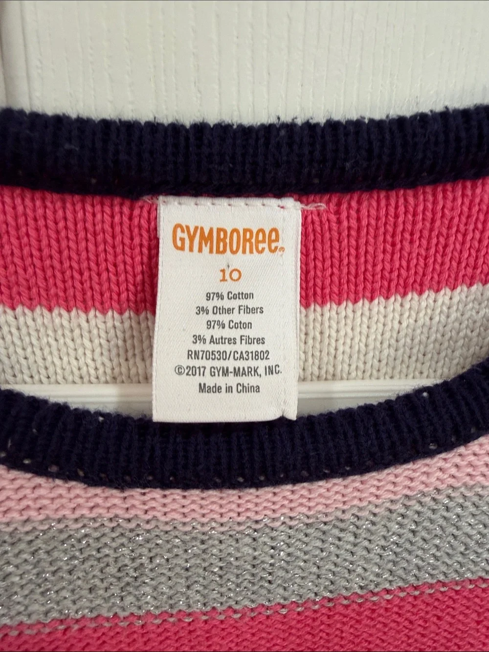 Gymboree Striped Knit Dress in Pink, Navy & Gray size 10
